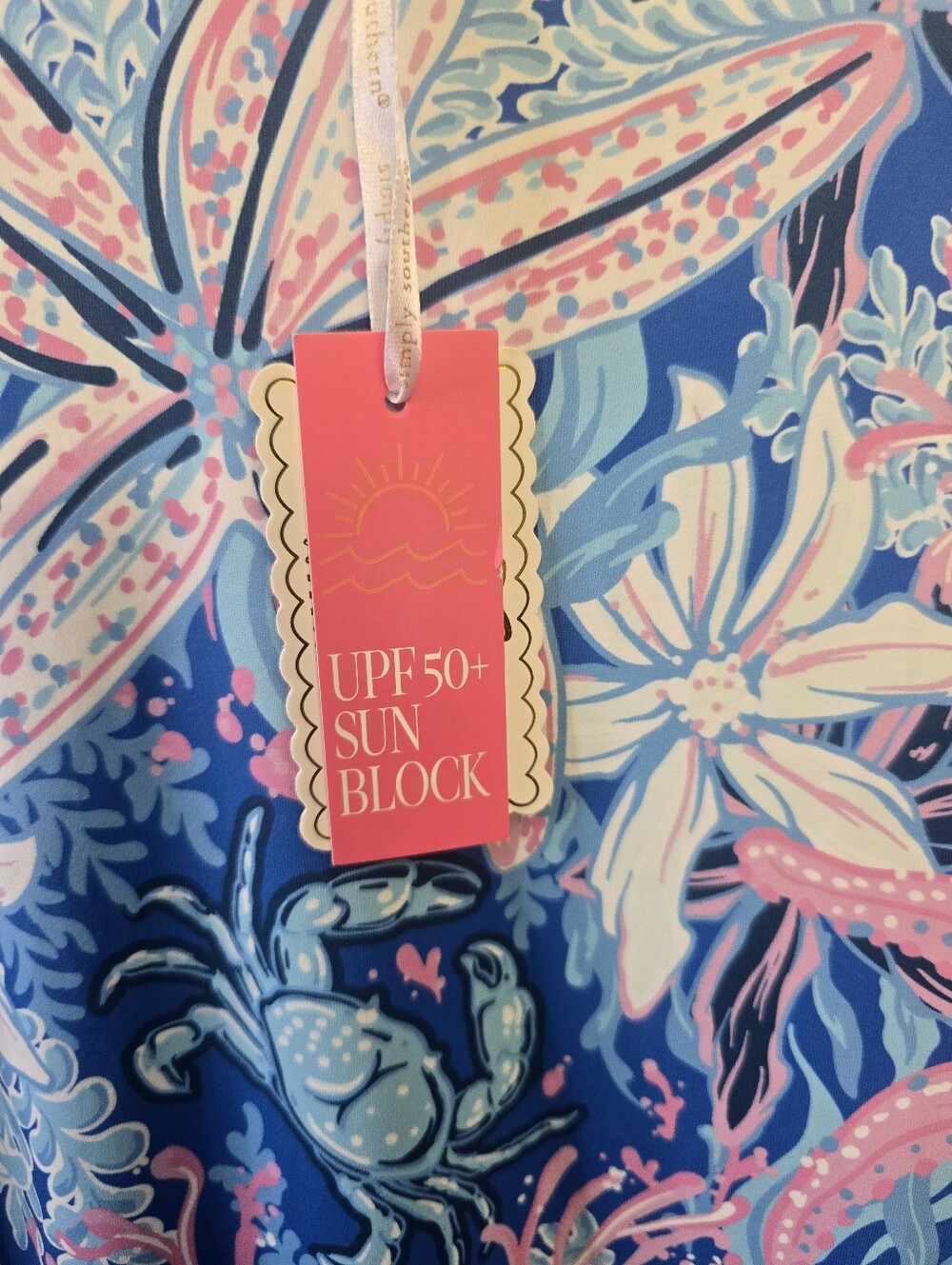 Simply Southern Women’s Blue Multicolor Floral Dress, UPF50+, Sz L, NWT - Picture 4 of 7